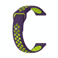 For Huawei Watch 3 / 3 Pro 22mm Two-color Silicone Watch Band(Purple Lime Green)