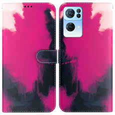 For OPPO Reno7 Pro 5G Watercolor Pattern Horizontal Flip Leather Phone Case(Berry Color) For OPPO Reno7 Pro 5G Watercolor Pattern Horizontal Flip Leather Phone Case(Berry Color)