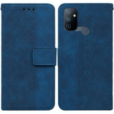 For OnePlus Nord N100 Geometric Embossed Leather Phone Case(Blue)