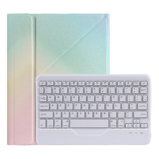 B011 Splittable Bluetooth Keyboard Leather Tablet Case with Triangle Holder & Pen Slot For iPad Pro 11 inch 2021 & 2020 & 2018 / Air 4 10.9 inch(Gradient Rainbow)