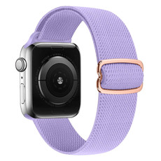 8-shaped Buckle Nylon Watch Band For Apple Watch Series 9&8&7 41mm / SE 3&SE 2&6&SE&5&4 40mm / 3&2&1 38mm(Light Purple)