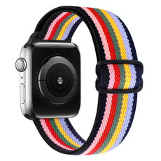 8-shaped Buckle Nylon Watch Band For Apple Watch Series 9&8&7 41mm / SE 3&SE 2&6&SE&5&4 40mm / 3&2&1 38mm(Rainbow)