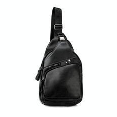 Men Leather Chest Bag Retro Shoulder Bag(Black) Men Leather Chest Bag Retro Shoulder Bag(Black)
