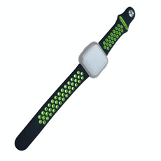 For Fitbit Versa 3 Two-color Silicone Watch Band(Black Green)