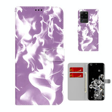 For Samsung Galaxy S20 Ultra Cloud Fog Pattern Horizontal Flip Leather Case with Holder & Card Slot & Wallet(Purple)