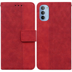 For Motorola Moto G31 / G41 Geometric Embossed Leather Phone Case(Red) For Motorola Moto G31 / G41 Geometric Embossed Leather Phone Case(Red)