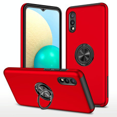 For Samsung Galaxy A02 EU Version PC + TPU Shockproof Magnetic Protective Case with Invisible Ring Holder(Red)