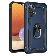 For Samsung Galaxy A32 4G Shockproof TPU + PC Protective Case with 360 Degree Rotating Holder(Blue)
