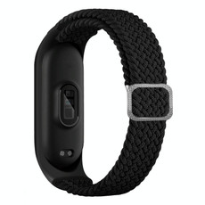 For Xiaomi Mi Band 6 / 5  / 4 / 3 Adjustable Nylon Braided Elasticity Watch Band(Black)