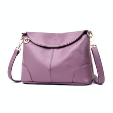 Ladies Fashion Single Shoulder Soft Leather Small Square Bag(Taro Purple)