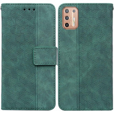 For Motorola Moto G9 Plus Geometric Embossed Leather Phone Case(Green) For Motorola Moto G9 Plus Geometric Embossed Leather Phone Case(Green)