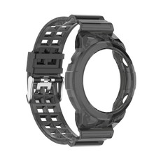 For Huawei Watch GT 2 46mm Silicone Integrated Translucent Watch Band(Black)