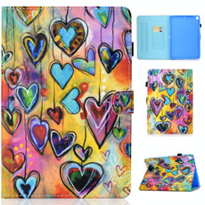 For iPad 10.2 2021 / 2020 / 2019 Colored Drawing Horizontal Flip Leather Case with Holder & Card Slots & Pen Slot & Sleep / Wake-up Function(Love)