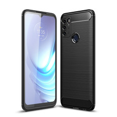 For Motorola Moto G50 Brushed Texture Carbon Fiber TPU Case(Black)