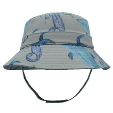 outfly Ocean-Style Child Sunscreen Fisherman Hat, Size: S 54-56cm(Gray Background Hippocampus)