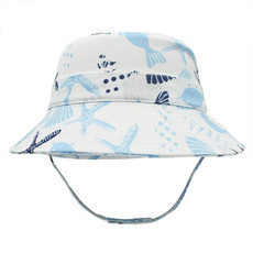 outfly Ocean-Style Child Sunscreen Fisherman Hat, Size: S 54-56cm(White Background Starfish)