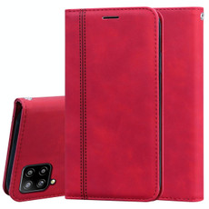 For Samsung Galaxy A42 5G Frosted Business Magnetic Horizontal Flip PU Leather Case with Holder & Card Slot & Lanyard(Red)