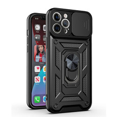 For iPhone 12 Pro Max Sliding Camera Cover Design TPU+PC Protective Case(Black)