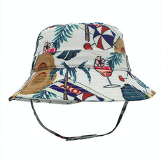 outfly Ocean-Style Child Sunscreen Fisherman Hat, Size: S 54-56cm(White Background Coconut Tree)