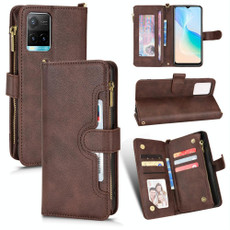 For vivo Y33s / Y21 2021 / Y21s Litchi Texture Zipper Leather Phone Case(Brown) For vivo Y33s / Y21 2021 / Y21s Litchi Texture Zipper Leather Phone Case(Brown)
