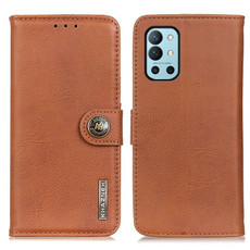 For OnePlus 9R KHAZNEH Cowhide Texture Horizontal Flip Leather Case with Holder & Card Slots & Wallet(Brown)