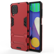 For Samsung Galaxy F62 / M62 Shockproof PC + TPU Protective Case with Hidden Holder(Red)