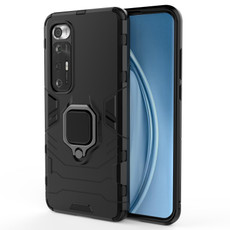 For Xiaomi Mi 10S Shockproof PC + TPU Protective Case with Magnetic Ring Holder(Black)