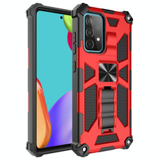 For Samsung Galaxy A72 5G / 4G Shockproof TPU + PC Magnetic Protective Case with Holder(Red) For Samsung Galaxy A72 5G / 4G Shockproof TPU + PC Magnetic Protective Case with Holder(Red)