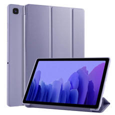 For Samsung Galaxy A7 10.4 (2020) T500 3-folding Horizontal Flip Honeycomb TPU Shockproof + PU Leather Case with Holder(Purple)