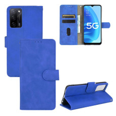 For OPPO A55 5G Solid Color Skin Feel Magnetic Buckle Horizontal Flip Calf Texture PU Leather Case with Holder & Card Slots & Wallet(Blue) For OPPO A55 5G Solid Color Skin Feel Magnetic Buckle Horizontal Flip Calf Texture PU Leather Case with Holder & Card Slots & Wallet(Blue)