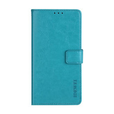 For OnePlus 9 idewei Crazy Horse Texture Horizontal Flip Leather Case with Holder & Card Slots & Wallet(Sky Blue)