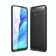 For Xiaomi Redmi Note 10 4G / Note 10S Brushed Texture Carbon Fiber TPU Case(Black)