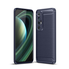 For Xiaomi Mi 10S Brushed Texture Carbon Fiber TPU Case(Navy Blue)