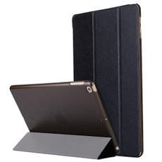 For iPad 10.2 2021 / 2020 / 2019 Silk Texture Horizontal Flip Magnetic PU Leather Case, with Three-folding Holder & Sleep / Wake-up Function(Black)