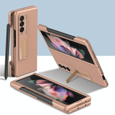 For Samsung Galaxy Z Fold3 5G GKK Ultra-thin PC Phone Flip Case with Holder & Side Pen Slot(Mist Gold) For Samsung Galaxy Z Fold3 5G GKK Ultra-thin PC Phone Flip Case with Holder & Side Pen Slot(Mist Gold)