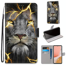 For Samsung Galaxy A72 5G / 4G Coloured Drawing Cross Texture Horizontal Flip PU Leather Case with Holder & Card Slots & Wallet & Lanyard(Fission Lion)