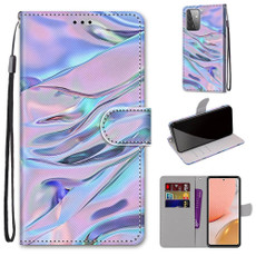 For Samsung Galaxy A72 5G / 4G Coloured Drawing Cross Texture Horizontal Flip PU Leather Case with Holder & Card Slots & Wallet & Lanyard(Fluorescent Water Texture)