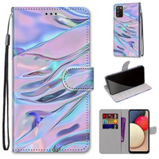 For Samsung Galaxy A02s / M02s Coloured Drawing Cross Texture Horizontal Flip PU Leather Case with Holder & Card Slots & Wallet & Lanyard(Fluorescent Water Texture)