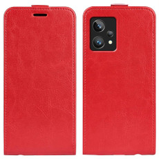 For OPPO Realme 9 Pro+ R64 Texture Vertical Flip Leather Phone Case(Red)