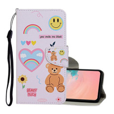 For Samsung Galaxy S21 Ultra 5G Colored Drawing Pattern Horizontal Flip Leather Case with Holder & Card Slots & Wallet & Lanyard(Smiling Bear) For Samsung Galaxy S21 Ultra 5G Colored Drawing Pattern Horizontal Flip Leather Case with Holder & Card Slots & Wallet & Lanyard(Smiling Bear)
