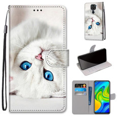 For Xiaomi Redmi 10X 4G / Note 9 Coloured Drawing Cross Texture Horizontal Flip PU Leather Case with Holder & Card Slots & Wallet & Lanyard(White Kitten) For Xiaomi Redmi 10X 4G / Note 9 Coloured Drawing Cross Texture Horizontal Flip PU Leather Case with Holder & Card Slots & Wallet & Lanyard(White Kitten)