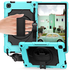 For Samsung Galaxy Tab A7 10.4 (2020)/T500 360 Degree Rotation Turntable Contrast Color Robot Shockproof Silicone + PC Protective Case with Holder(Mint Green + Black) For Samsung Galaxy Tab A7 10.4 (2020)/T500 360 Degree Rotation Turntable Contrast Color Robot Shockproof Silicone + PC Protective Case with Holder(Mint Green + Black)