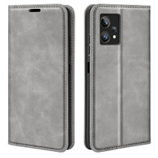 For OPPO Realme 9 Pro+ Retro-skin Magnetic Suction Leather Phone Case(Grey) For OPPO Realme 9 Pro+ Retro-skin Magnetic Suction Leather Phone Case(Grey)