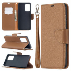 For Samsung Galaxy A52 5G / 4G Litchi Texture Pure Color Horizontal Flip PU Leather Case with Holder & Card Slots & Wallet & Lanyard(Brown)