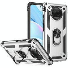 For Xiaomi Mi 10T Lite 5G Shockproof TPU + PC Protective Case with 360 Degree Rotating Holder(Silver)