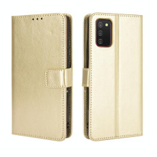 For Samsung Galaxy A02s (Eurasian Version) Retro Crazy Horse Texture Horizontal Flip Leather Case with Holder & Card Slots & Photo Frame(Gold) For Samsung Galaxy A02s (Eurasian Version) Retro Crazy Horse Texture Horizontal Flip Leather Case with Holder & Card Slots & Photo Frame(Gold)