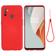 For OnePlus Nord N100 Pure Color Liquid Silicone Shockproof Full Coverage Case(Red)