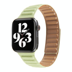 Loop Leather Watch Band For Apple Watch Series 7 41mm / 6 & SE & 5 & 4 40mm / 3 & 2 & 1 38mm(Grass Green)
