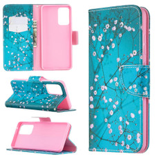 For Samsung Galaxy A52 5G / 4G Colored Drawing Pattern Horizontal Flip Leather Case with Holder & Card Slots & Wallet(Plum Blossom)
