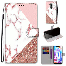 For Huawei Mate 20 Lite / Maimang 7 Coloured Drawing Cross Texture Horizontal Flip PU Leather Case with Holder & Card Slots & Wallet & Lanyard(Powder Stone Texture)